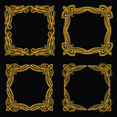 Exclusive Gold Floral Frames Premium Decorative Process Set Unique Offerin