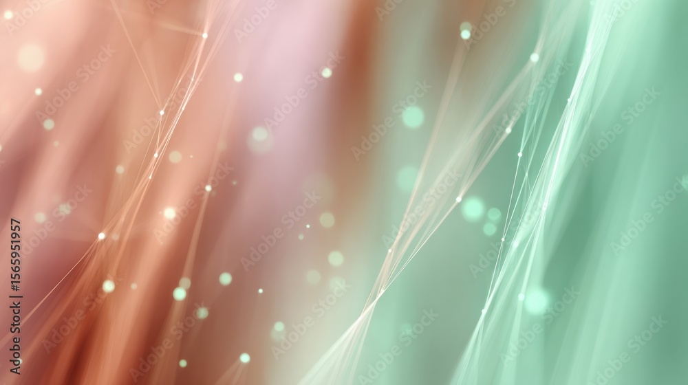 Poster Abstract Digital Network Mesh with Interconnected Nodes and Flowing Data Streams Symbolizing Fast Information Transfer and Future Connectivity Trends