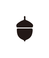 Simple black acorn icon, centered on a white background, showing its shape and stem.