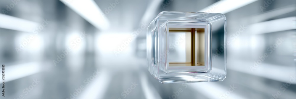 Aufkleber Futuristic Quantum Chip Enclosed in Glass and Metal with Visible Cooling System for Advanced Computing and Technology Innovation Promotion