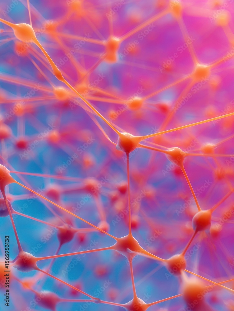 Fototapete Premium Quantum Computing Network Visualization with Neural Mesh and Pulsing Qubits Modern Tech Innovation for Professional Marketing and Social Media