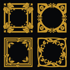 Distinctive Gold Floral Frames Premium Decorative Diagram Collection Recognizable Quality