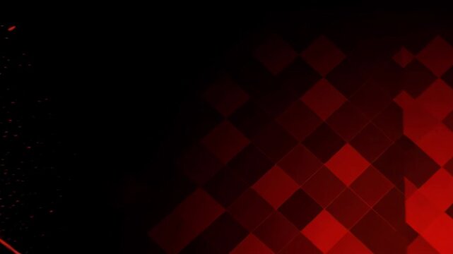 A dramatic abstract background features a red splatter effect on a black backdrop