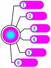 Obraz premium Blank Mind Map Infographic Template with Blue Nodes – Editable Business Diagram on White Background pink