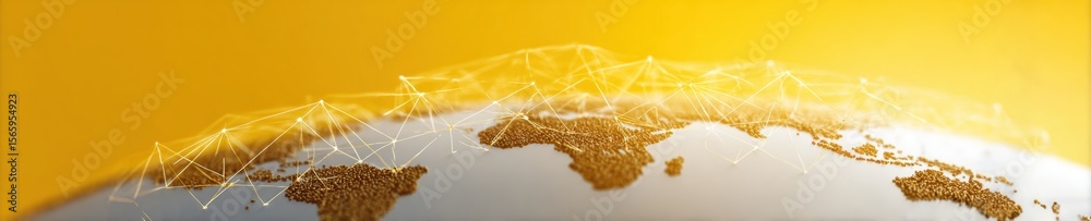 Poster Premium Modern Global Network Constellation Map with Digital Lines and Nodes for Tech Businesses and Professional Marketing Content