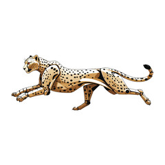 Futuristic Robot Cheetah Running Vector