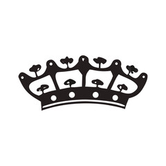 Vactor Crown Flat Design Royal crown gold & black and white Classic crown on royalty fr