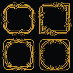 Unified Gold Floral Borders Decorative Layout Set Cohesive Premium Style