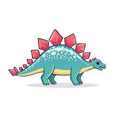 Naklejka premium dino toy roar cartoon stegosaurus silhouette with textured hatch plates and playful pose