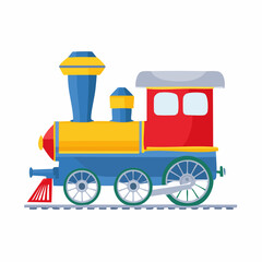 toy train engine with carved wheel spokes and nostalgic charm