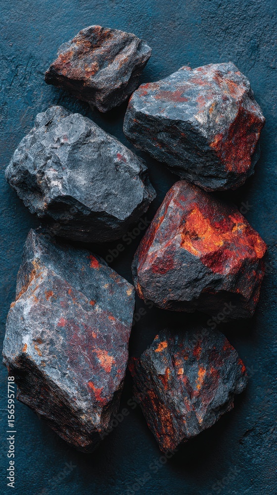 Poster premium high-quality comet debris rocks with natural texture and irregular shapes for professional s
