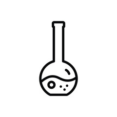 Black line icon for flask