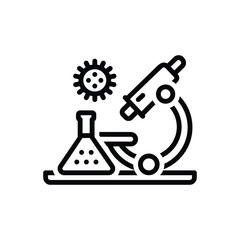 Black line icon for laboratory
