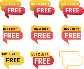 Buy 1 Get 1 Free Offer Label – Discount Tag for Sale – Vector and Transparent PNG