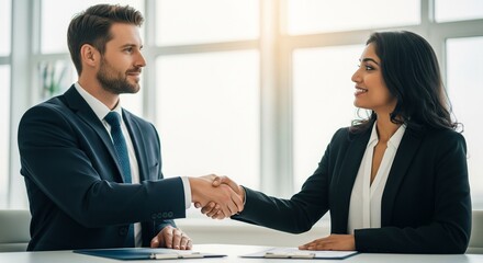 two business people shaking hands