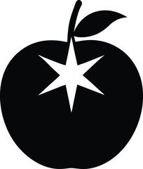 African Star Apple minimal clean design silhouette vector art illustration