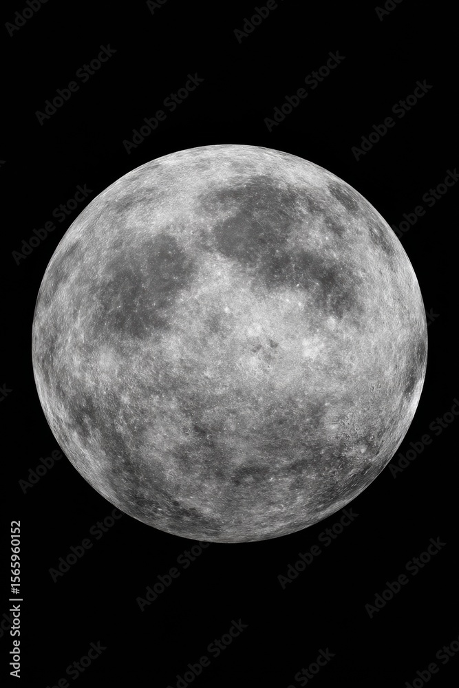 Aufkleber Premium Authentic Full Moon Close-Up with Crater Texture for Modern Astronomical Science and Lunar Exploration Marketing Content
