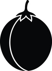 Cupuacu Fruit minimal clean design silhouette vector art illustration