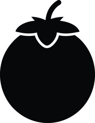 Mangosteen minimal clean design silhouette vector art illustration