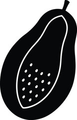 Fototapeta premium Papaya minimal clean design silhouette vector art illustration