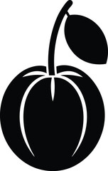 Pitanga Surinam Cherry minimal clean design silhouette vector art illustration