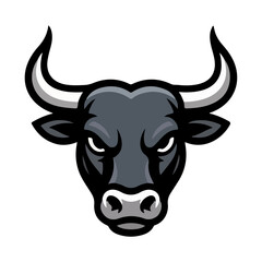 angry bull face head logo type vector illustration