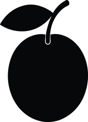 Plum minimal clean design silhouette vector art illustration