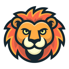 lion face and head mascot logo design vector illustration.