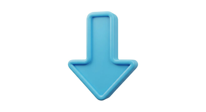 blue down download arrow isolated on white Modern UI Arrows: Action, Direction, and Scalability Symbols

