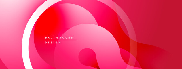 Abstract pink design. Smooth shapes overlap creating dynamic visual effect. Modern background for presentations, websites.