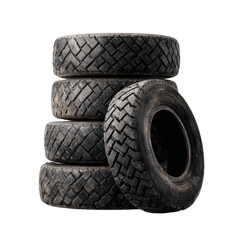 Obraz premium Stack of five used tires