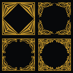Fulfilling Gold Floral Borders Decorative Collection Rewarding Investment Set