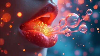 Bubbles and Lips Art Scene