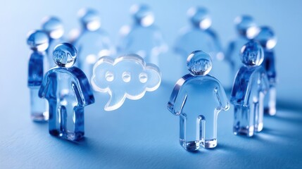 Transparent figures circle discussion concept