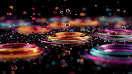 Colorful Dye Swirls in Water, Captivating Chromatic Dance, Artistic Liquid Contrast