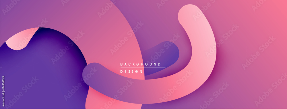 Poster Abstract fluid shapes, vibrant purple, pink hues. Modern design, layered effect, smooth gradients create dynamic composition.