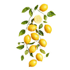 orange fruit with leaves isolated on transparent background, clipping path, png file, 