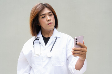 Transgender non binary doctor with stethoscope