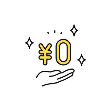 手数料無料のシンプルなベクターアイコンイラスト素材