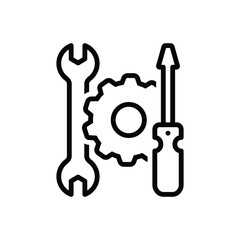 Black line icon for service