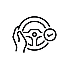 Black line icon for test drive