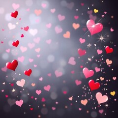 Obraz premium copy space for text background Cute Heart Confetti and Sparkles concept