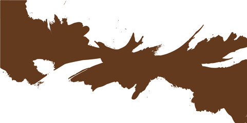 Black vector silhouette illustration of an autumn maple tree branch with leaves