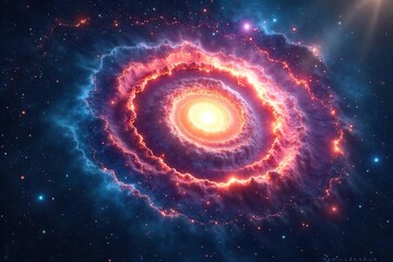 Obraz premium Mesmerizing image of a star spiral galaxy, swirling cosmic dust and gas, vibrant colors, deep space exploration , marvelous, twinkling