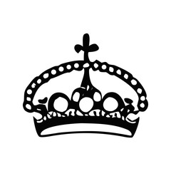 Royal crown silhouette vactor floral pattern