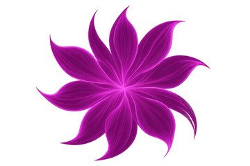 Naklejka premium Beautiful glowing purple flower isolated on transparent background, perfect for adding a touch of elegance and magic to any project