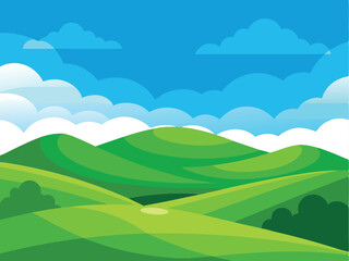 landscape with mountains and blue sky