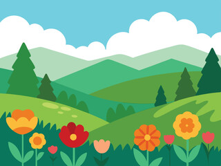 Obraz premium summer landscape with mountains