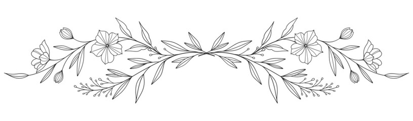 Sketch Floral Botany Collection. flower drawings. Black and white with line art on white backgrounds. Hand Drawn Botanical Illustrations. Vector eps