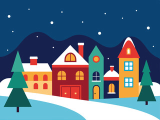 christmas night landscape